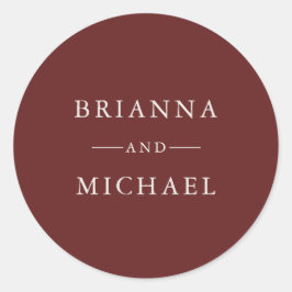 Adesivo Redondo Vinho Borgonha, Outono Simples Elegante