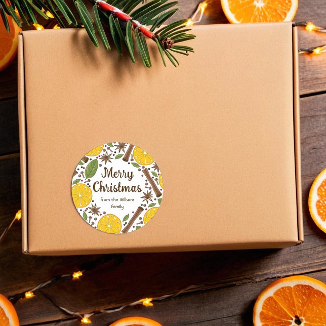 Adesivo Redondo Vinho branco apimentado (Christmas mulled wine spicy white classic round sticker)