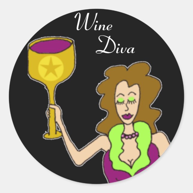 Adesivo Redondo Vinho Diva Escuro (Frente)