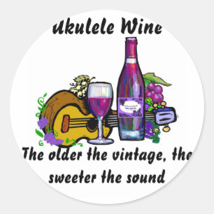 Adesivo Redondo Vinho do Ukulele