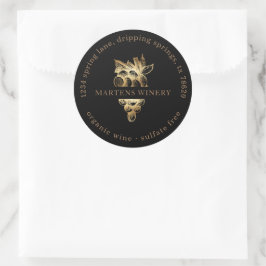 Adesivo Redondo Vinho Empresa Vinho Vinho Dourado Vinho Endereço d