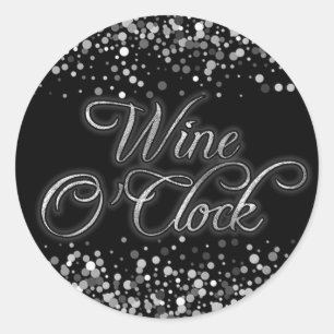 Adesivo Redondo Vinho O'Clock Silver Sparkle