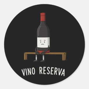 Adesivo Redondo Vinho Reserva Camisa Reserva de Futebol Engraçado
