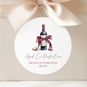 Adesivo Redondo Vinho Tinto Envelhecido à Perfeição Arco de Aniver