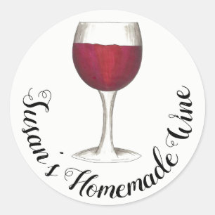 Adesivo Redondo Vinho Tinto Personalizado De Origem