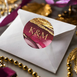 Adesivo Redondo Vinho Vermelho abstrato com Vinho Nado Espumante I