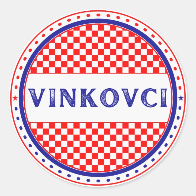 Adesivo Redondo Vinkovci City Pride Emblem – Croatian Identity (Frente)