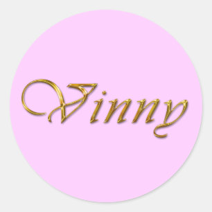 Adesivo Redondo VINNY Name Branded Personalised Fun Gift Stickers