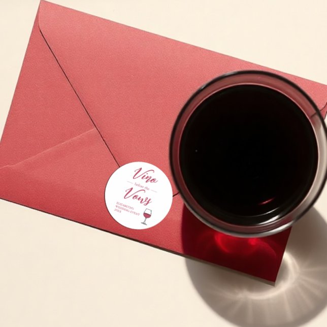 Adesivo Redondo Vino Antes dos Votos Chá de Noiva/Despedida de Sol (Criador carregado)