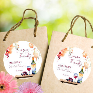 Adesivo Redondo Vino antes dos votos vinícola favor de chá de noiv