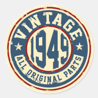 Adesivo Redondo Vintage 1949 - Todas as peças originais