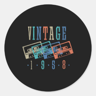 Adesivo Redondo Vintage 1958 Cette Tape 1958 Birthday Gifts 66 Yea