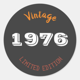 Adesivo Redondo Vintage 1976 50th Birthday  - Classic 50 Year Old 