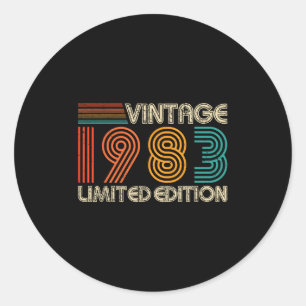 Adesivo Redondo Vintage 1983 Limited Edition Clique em 1983 Men Wo