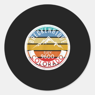 Adesivo Redondo Vintage 70s 80s Breckenridge Colorado Rocky Mounta