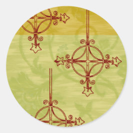 Adesivo Redondo Vintage 70's Style Stickers