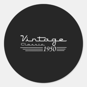 Adesivo Redondo Vintage 75th Birthday Decorations Vintage 1950 75