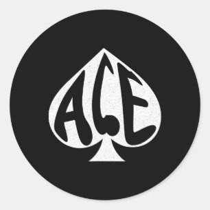Adesivo Redondo Vintage Ace Of Spades Texas hold-em Play Card