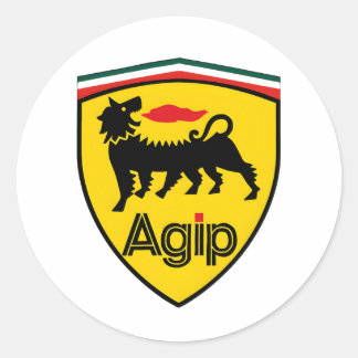 Adesivo Redondo Vintage Agip Logo Coffee Mug with Six-Legged Dog