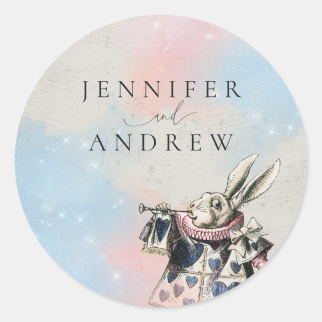 Adesivo Redondo Vintage Alice no País das Maravilhas (Frente)