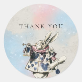 Adesivo Redondo Vintage Alice no País das Maravilhas Obrigado