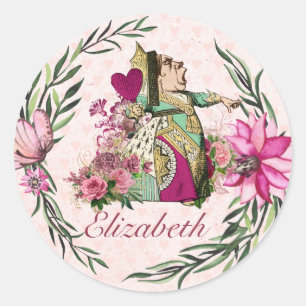 Adesivo Redondo Vintage Alice no Partido do Tea em Wonderland