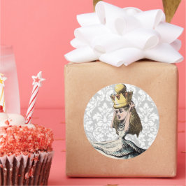 Adesivo Redondo Vintage Alice No Wonderland STICKER