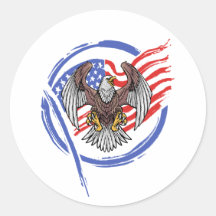 Vintage American Eagle com Círculo de Bandeira Gru