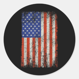 Adesivo Redondo Vintage American Flag Memorial Day Veteranos