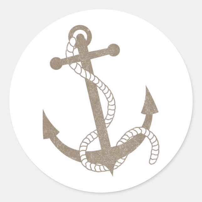 Adesivo Redondo Vintage Anchor (Frente)