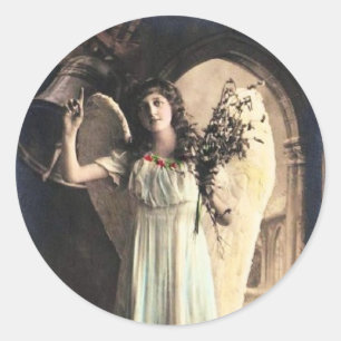 Adesivo Redondo Vintage Angel Photo
