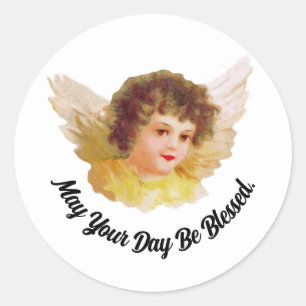 Adesivo Redondo Vintage Angel Round Sticker