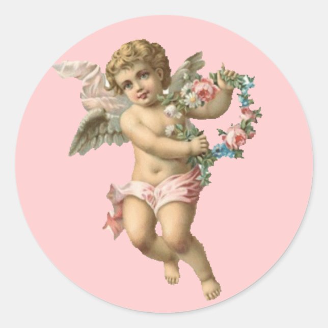 Adesivo Redondo Vintage Angel sticker (Frente)