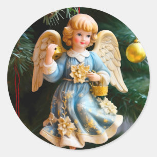 Adesivo Redondo Vintage Angel Stickers