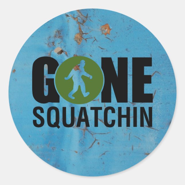 Adesivo Redondo Vintage ao Squatchin Gone (Frente)