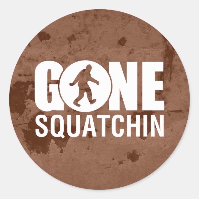 Adesivo Redondo Vintage ao Squatchin Gone (Frente)