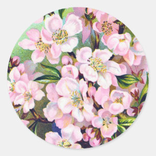 Adesivo Redondo Vintage Apple Blossoms Sticker