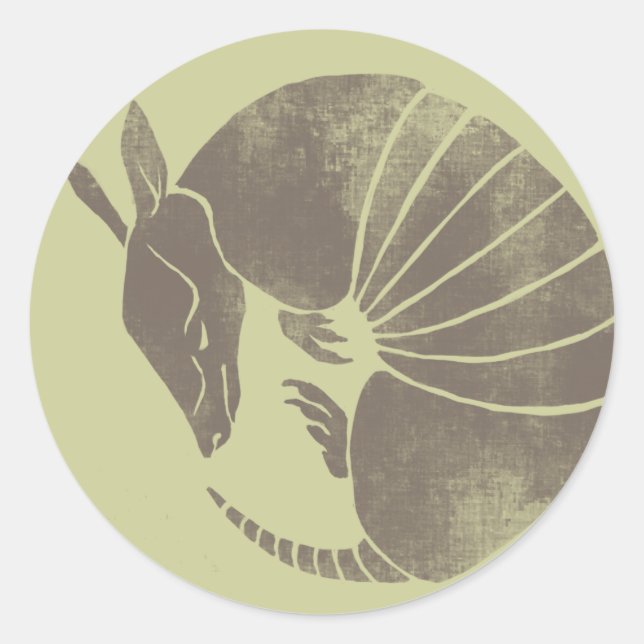 Adesivo Redondo Vintage Armadillo (Frente)