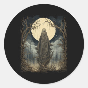 Adesivo Redondo Vintage Art Men Retro Scary Gothic Halloween