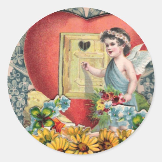 Adesivo Redondo Vintage - Arte Ilustrada (Frente)