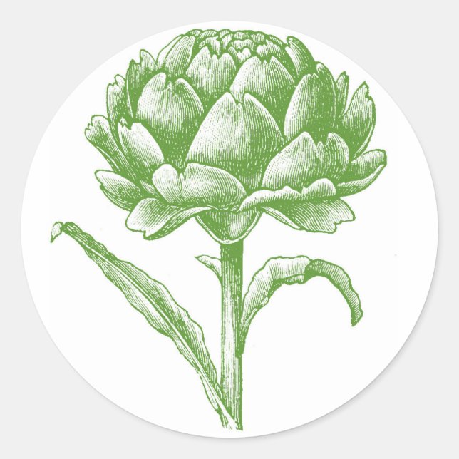 Adesivo Redondo Vintage Artichoke (Frente)
