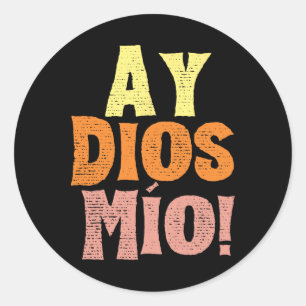 Adesivo Redondo Vintage Ay Dios Mio Cinco Da Família Festival