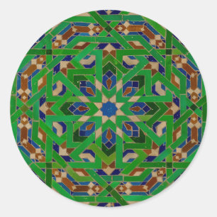 Adesivo Redondo Vintage Azulejo árabe marroquino design