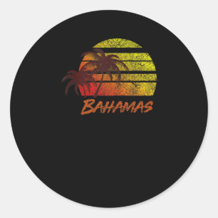 Adesivo Redondo Vintage Bahamas Beach Sunset, Tanque de Teto do Su