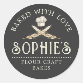 Adesivo Redondo Vintage Baker's Logo do produto Black Product Labe