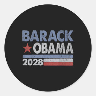 Adesivo Redondo Vintage Barack Obama 2028 Obama Para O Presidente