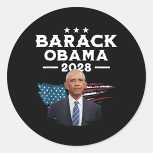 Adesivo Redondo Vintage Barack Obama Para O Presidente 2028 - Obam
