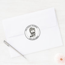 Vintage Barber Skull Sticker