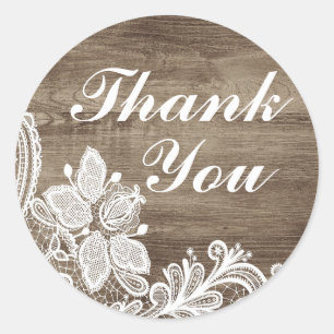 Adesivo Redondo Vintage Barroco Lace Sobre Elegante Russo Obrigado