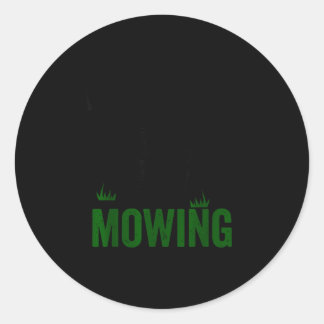 Adesivo Redondo Vintage be mowing riding lawn mower dad papa men